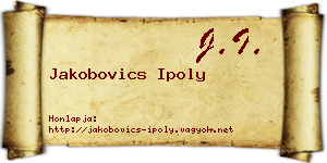 Jakobovics Ipoly névjegykártya